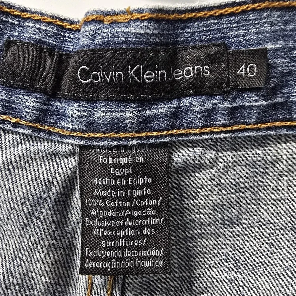 Calvin Klein Jeans Relaxed Straight Men's 40x30 Blue Denim Jeans Cotton